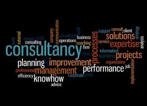 Consulting en coaching concept met focus op strategie, kennisdeling en professionele begeleiding.