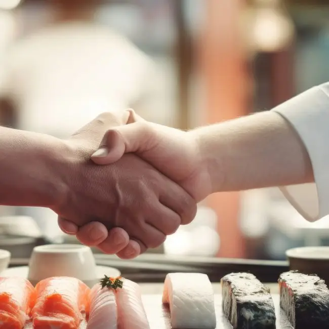 chef handshake business