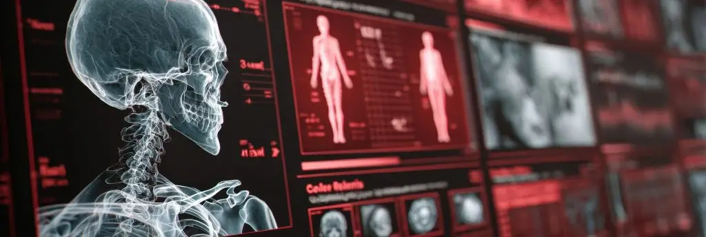 Digitale anatomische visualisatie van het menselijk lichaam met medische data-interfaces en systeemweergave