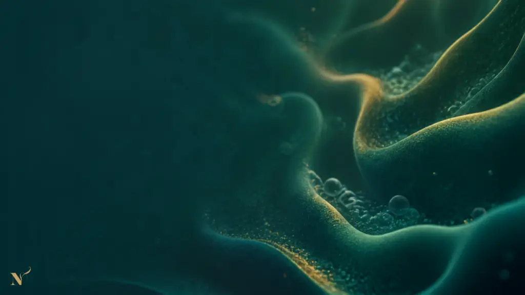 Donkere organische visual van een dynamisch darmecosysteem
