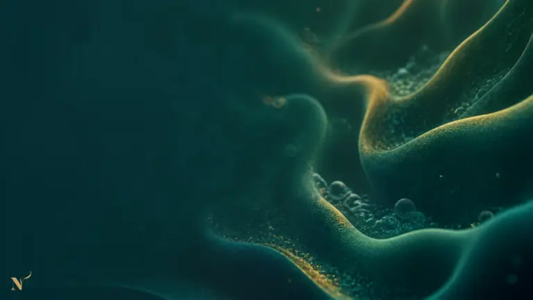 Donkere organische visual van een dynamisch darmecosysteem